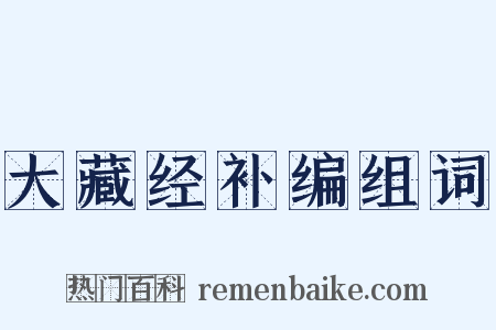 大藏经补编组词是什么意思的图片